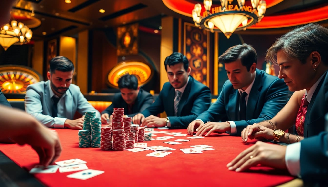 Experience thrilling gameplay at Hitclub with professional poker players and vibrant casino action.