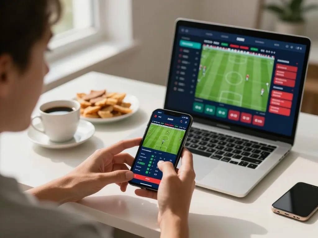Engaging in live sports betting on https://va88.now/ smartphone app with real-time odds displayed