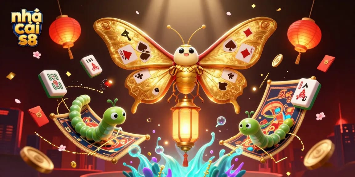 Experience the thrill of Nhà cái s8 with vibrant casino scenes illustrated in a 3D design.