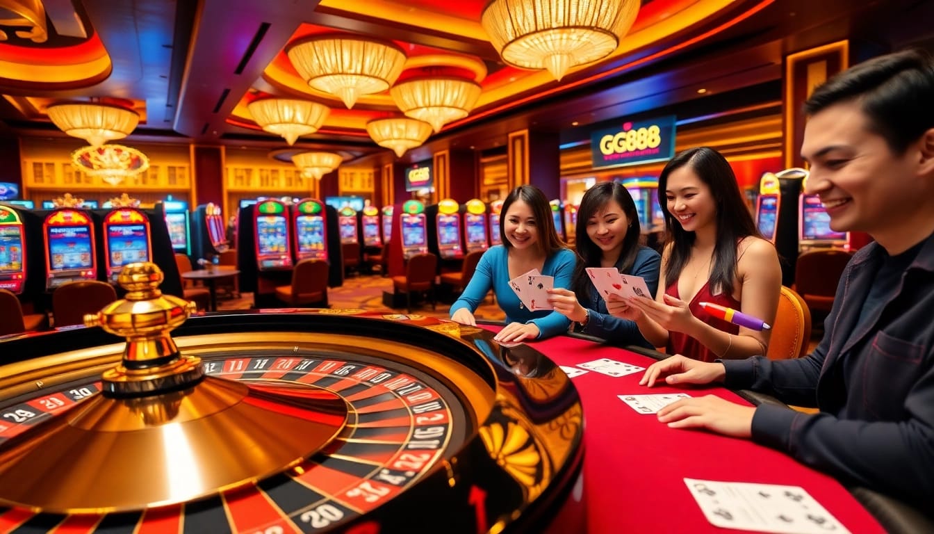 Experience the thrill of gambling at GG88 with engaging games and vibrant casino atmosphere.
