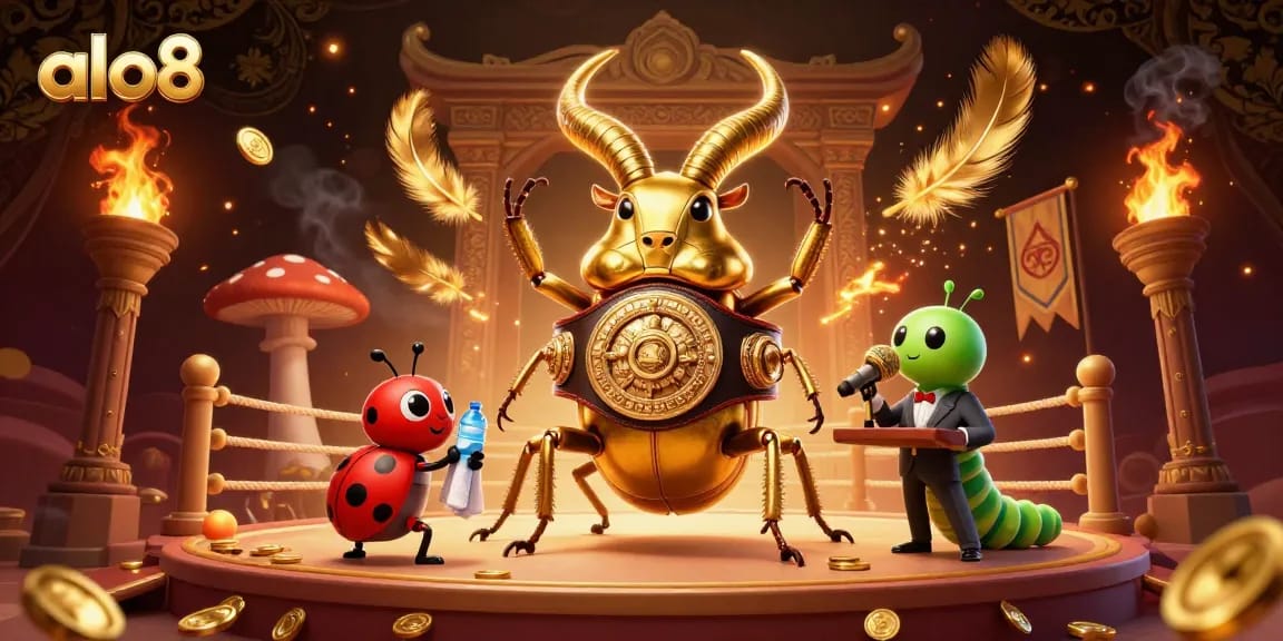 Experience thrilling betting action at alo8 with a giant stag beetle champion and dynamic casino elements.