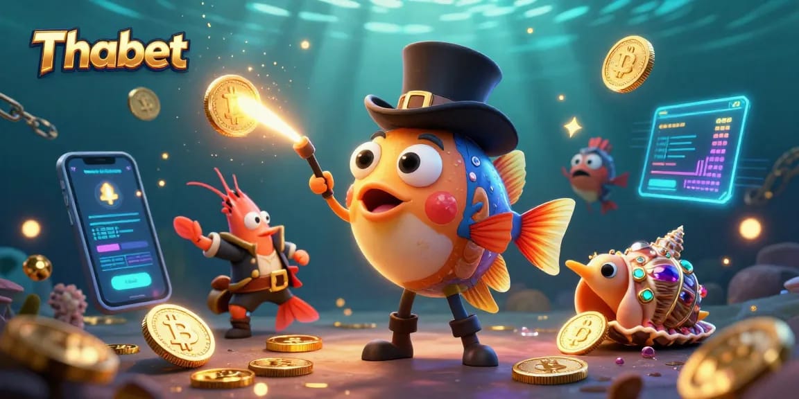 Thabet engages in exhilarating underwater adventure, drawing golden coins and crypto with glowing characters.