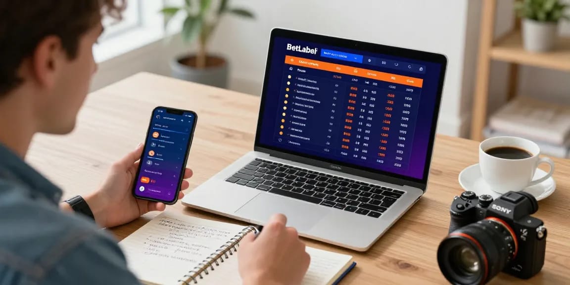 BetLabel Wettumgebung mit Bettenden, Live-Sportwetten und strategischen Notizen.