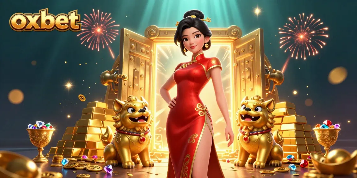 Join the excitement at OXBET as glamorous characters celebrate wealth with lively casino elements.