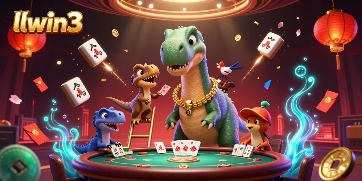 Experience the thrill of llwin3 with vibrant gaming action featuring a towering brontosaurus and playful raptor.