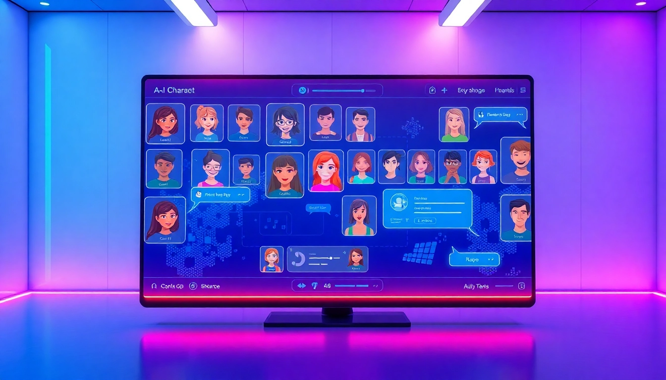 Innovative AI character chat interface representing crushonai with customizable avatars.