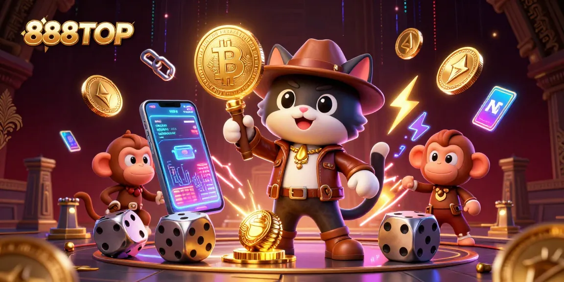 Experience thrilling gaming at 888TOP with ancient treasures, crypto elements, and vibrant casino excitement.