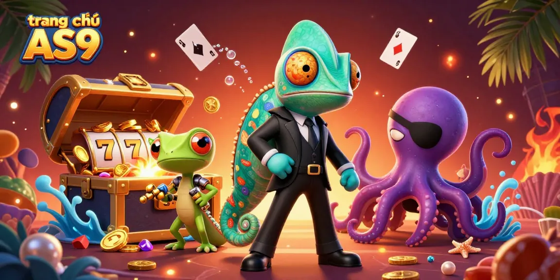 Experience the vibrant world of trang chủ AS9 with a colorful dynamic casino scene filled with thrilling gaming elements.