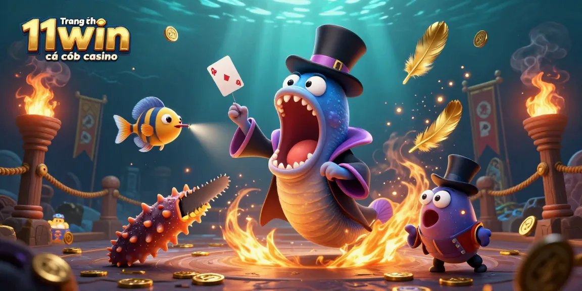 Engaging scene of Trang chủ 11win cá cược casino featuring a magical underwater act with animated characters.