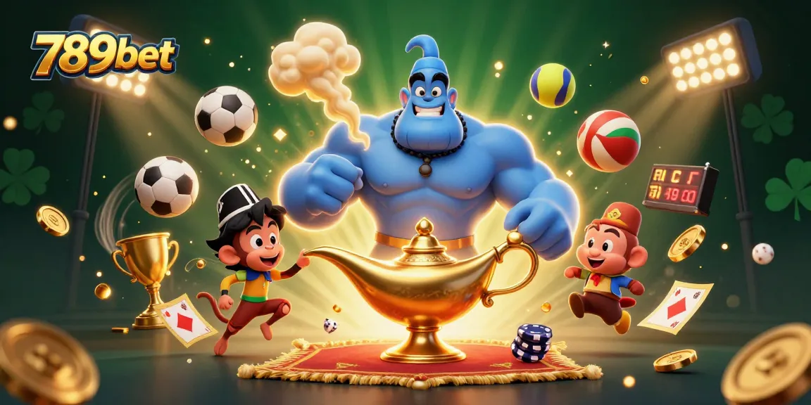 Catch the excitement at 789bet with dynamic sports and casino elements in this detailed illustration.