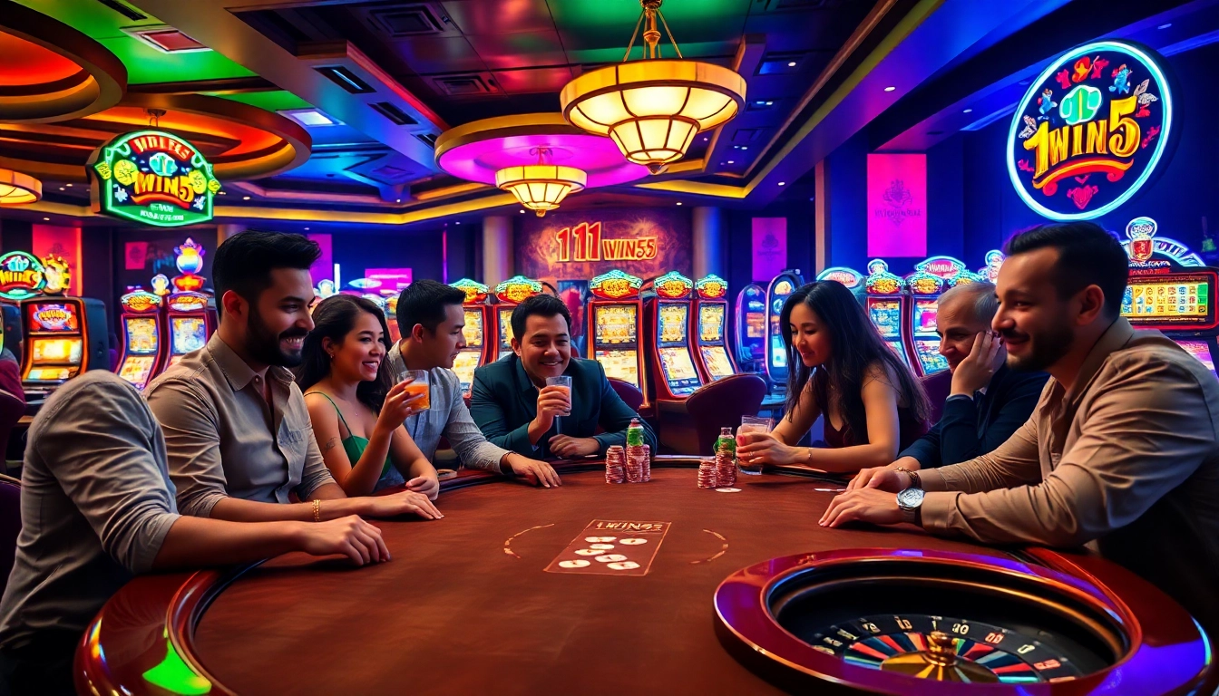 Experience high-stakes excitement at 11WIN55 with thrilling poker action and vibrant casino atmosphere.