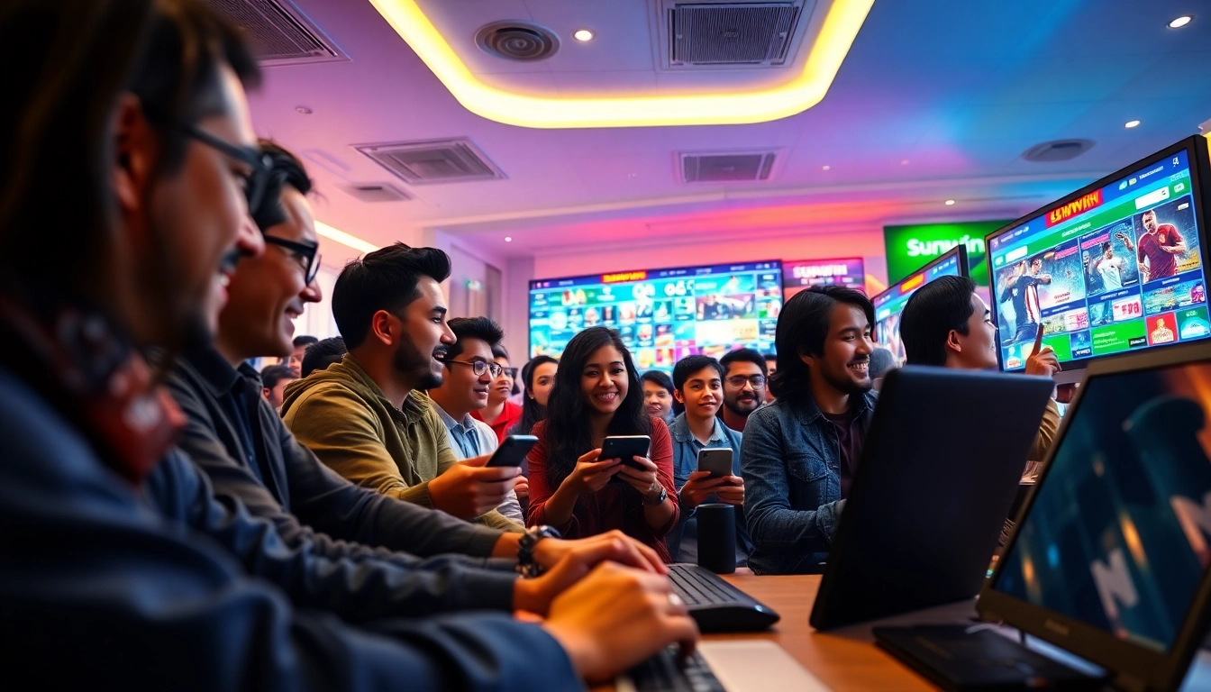 SUNWIN online betting platform with diverse gamers engaged in exciting gaming experiences.