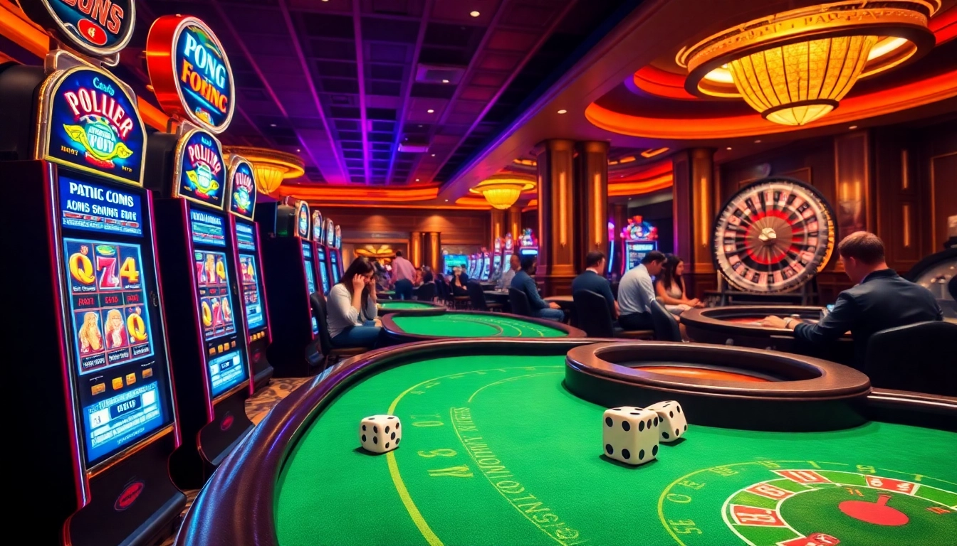 Experience thrilling gaming at https://fly88seo.com/ with vibrant slot machines and excited players.