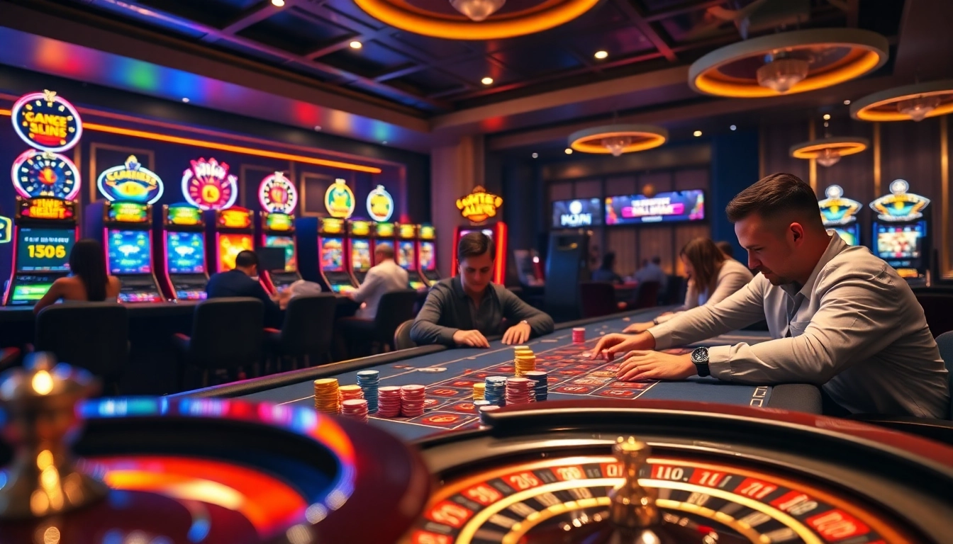 Experience thrill and excitement with games at https://sky88j.design/ - a vibrant casino atmosphere.