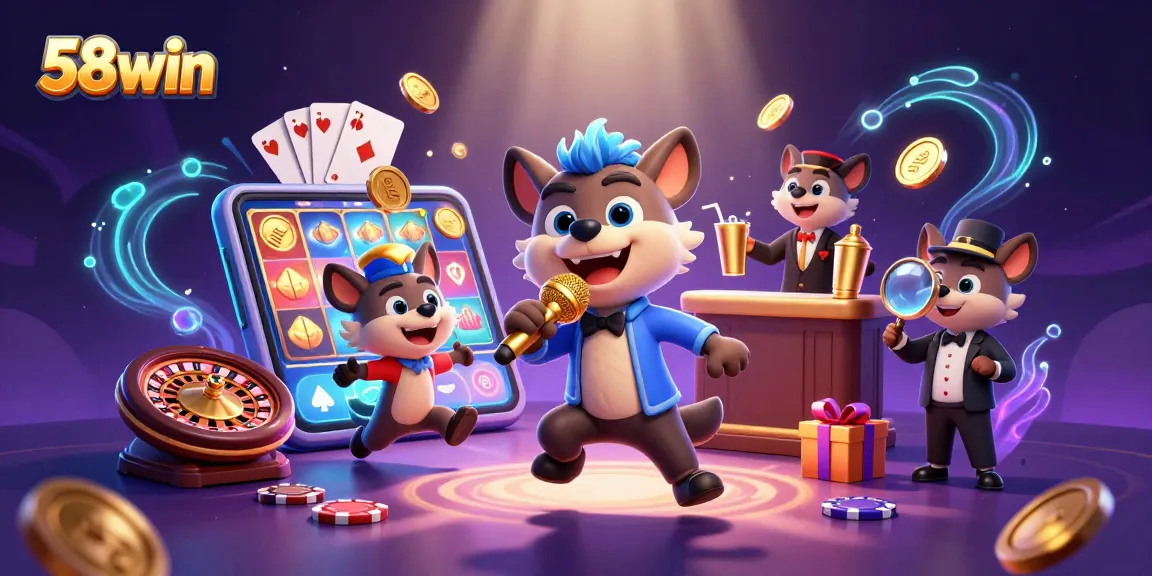 Join the laughter at 58win's comedy casino featuring hyenas, dynamic games, and thrilling vibes!